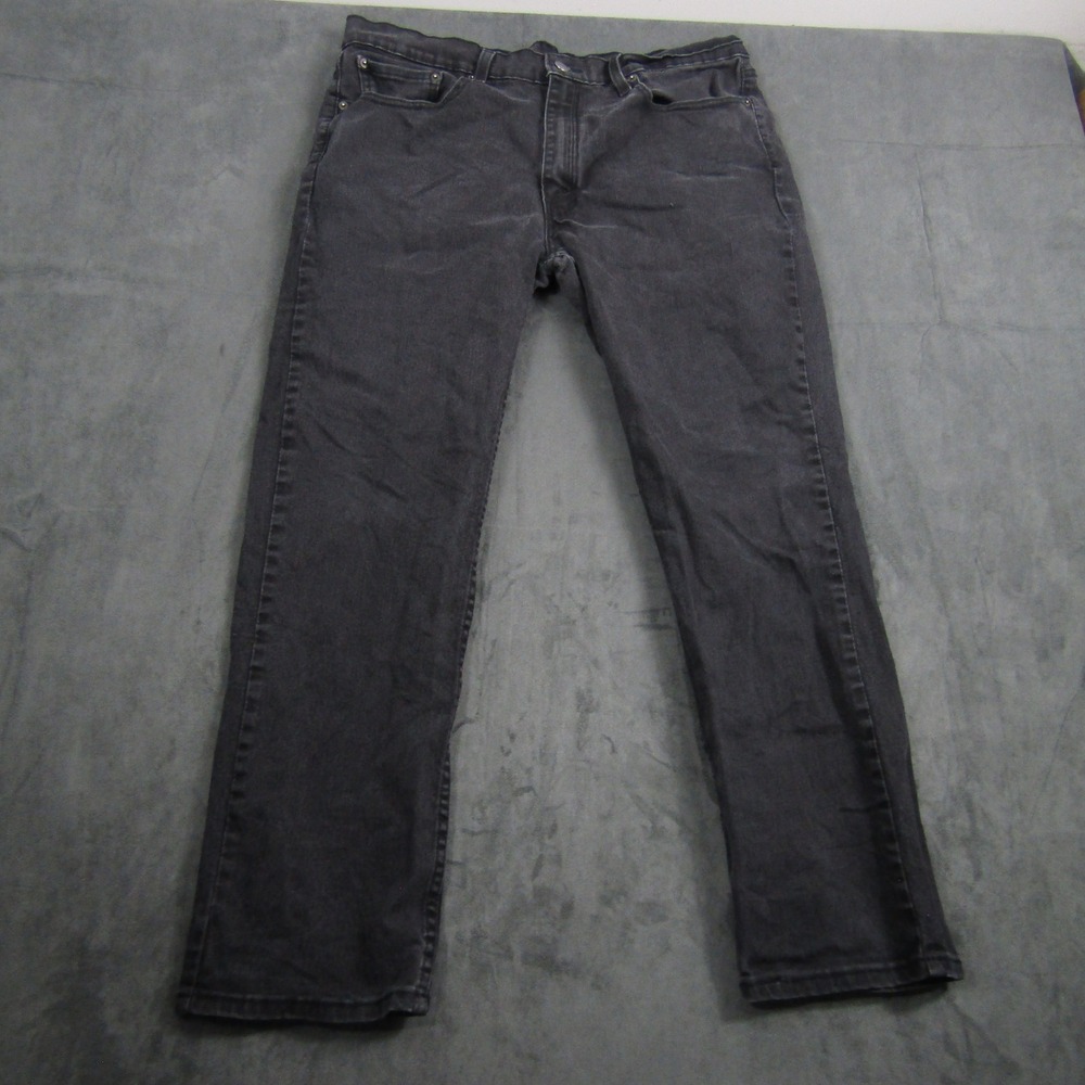 Levi 514 Straight Fit Jeans Men 36x30 Black Faded Denim 00514-0730